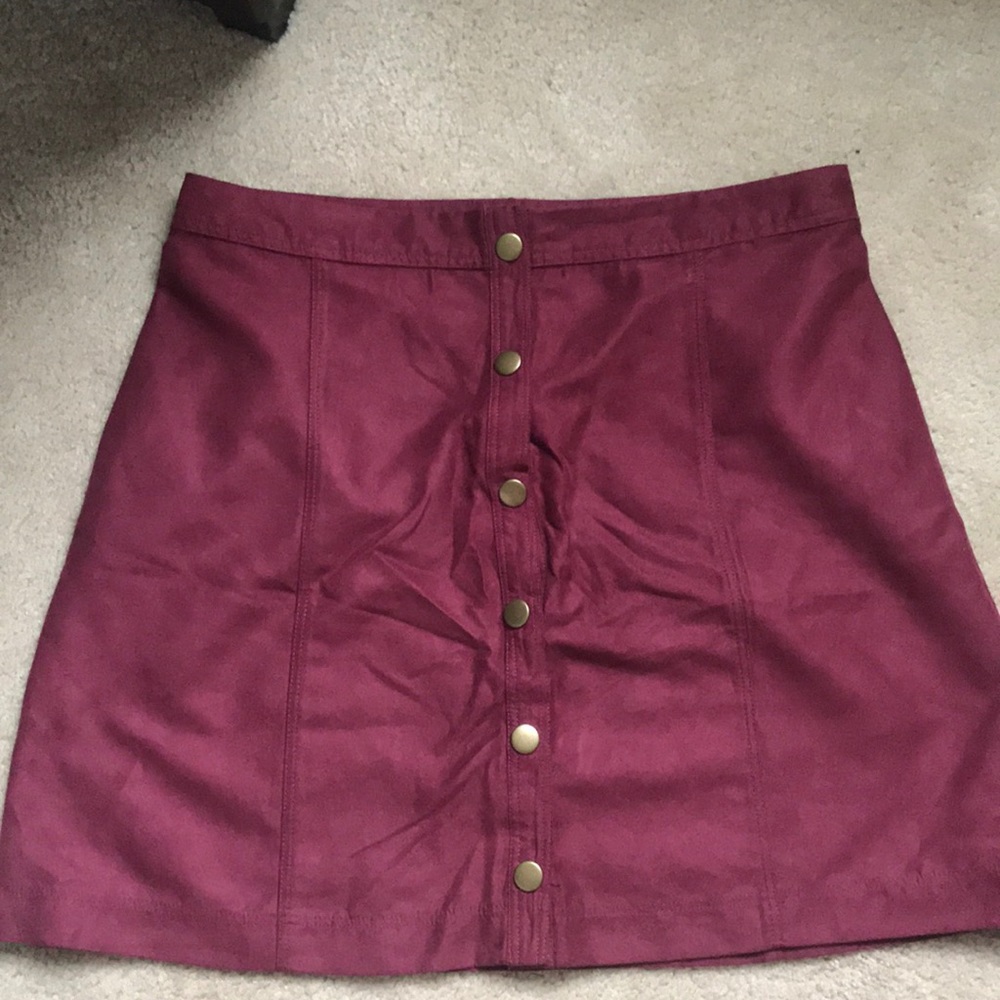 Hollister Burgundy suede skirt